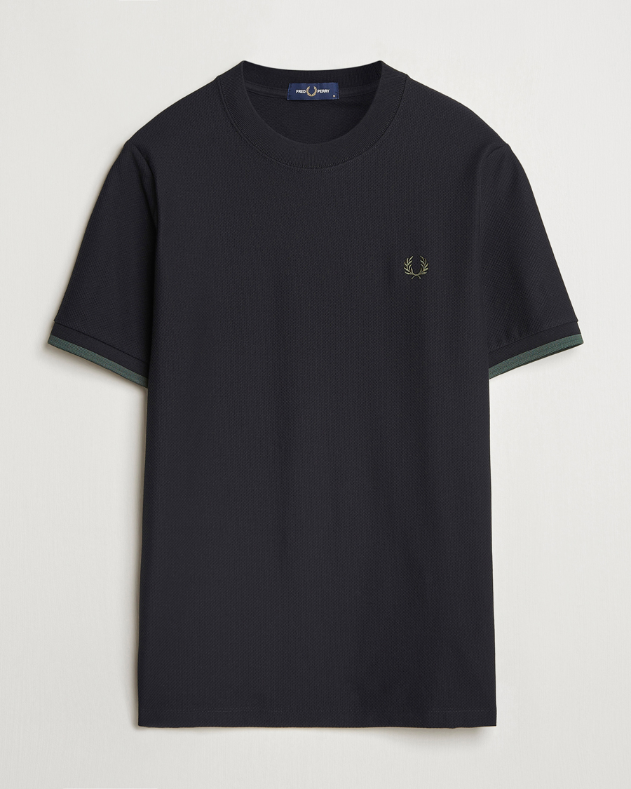 Herren | T-Shirts | Fred Perry | Tipped Cuff Pique T-Shirt Black