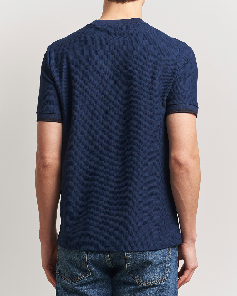 Herren | T-Shirts | Fred Perry | Tipped Cuff Pique T-Shirt Tennis Blue