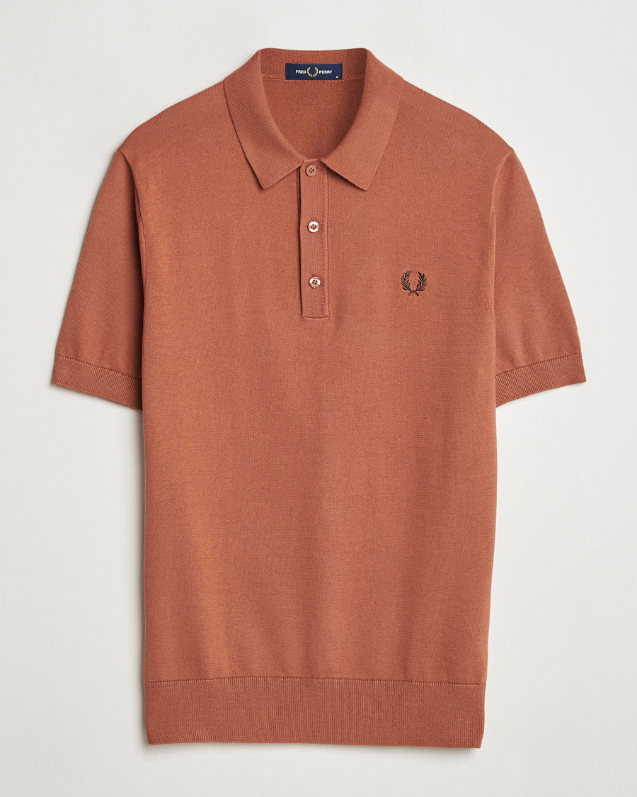 Herren | Poloshirts | Fred Perry | Cotton Knitted Polo Cinnamon Brown