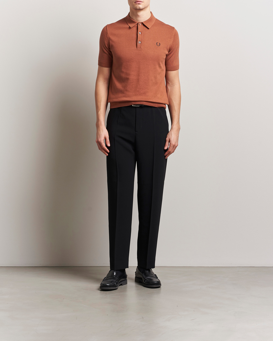 Herren | Poloshirts | Fred Perry | Cotton Knitted Polo Cinnamon Brown