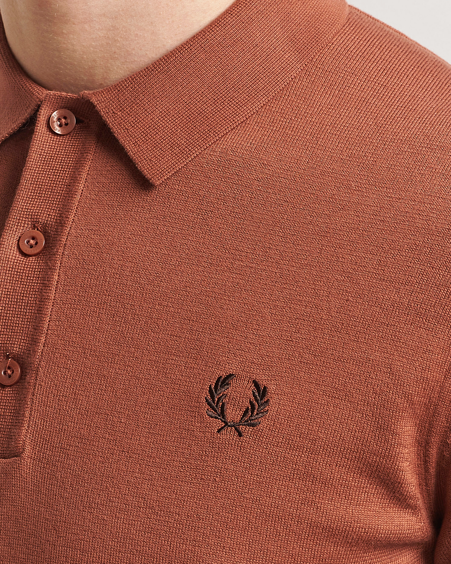 Herren | Poloshirts | Fred Perry | Cotton Knitted Polo Cinnamon Brown