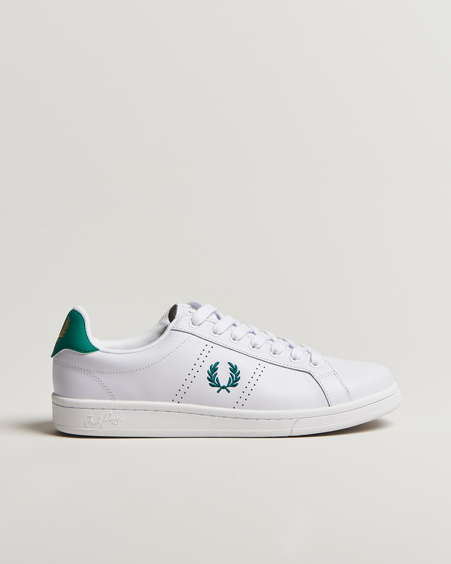 Herren | Fred Perry B721 Leather Sneaker White/Court Green | Fred Perry | B721 Leather Sneaker White/Court Green
