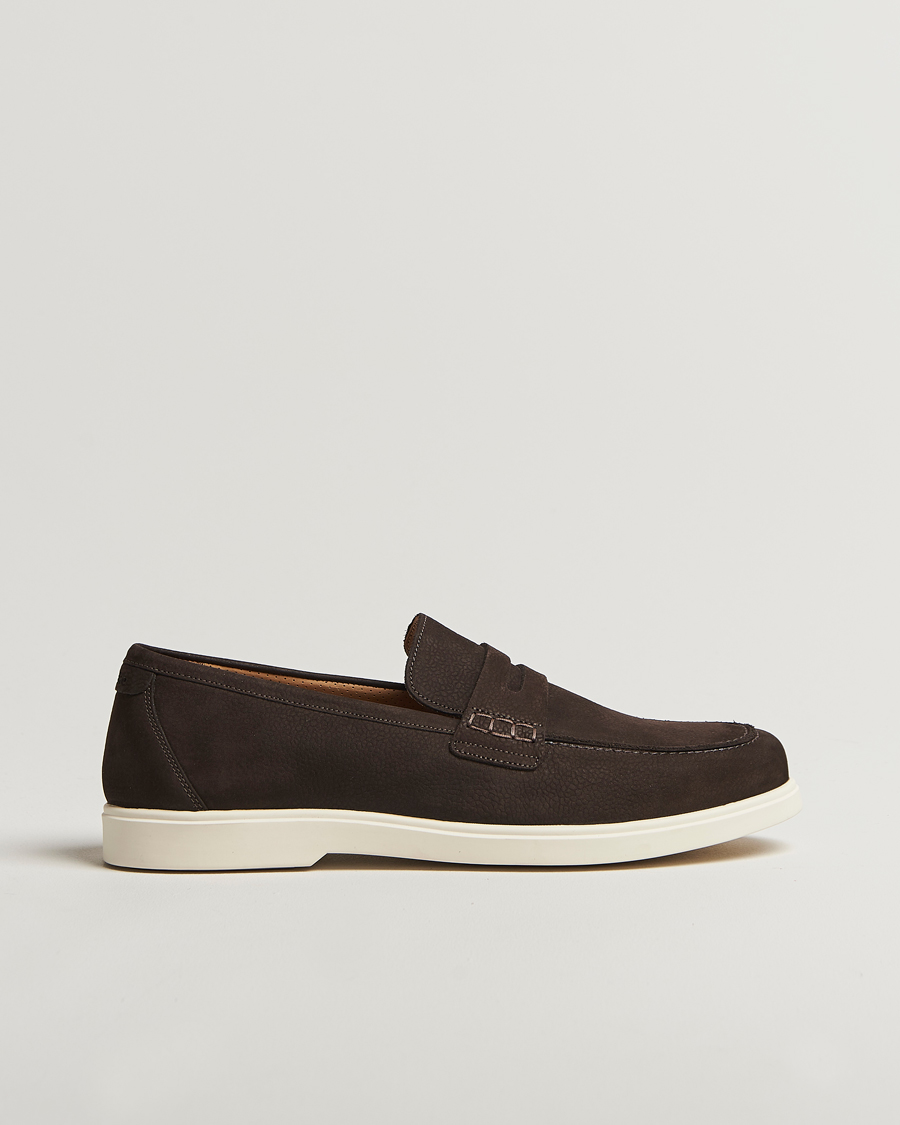 Herren | Loafer | Loake 1880 | Como Nubuck Loafers Dark Brown