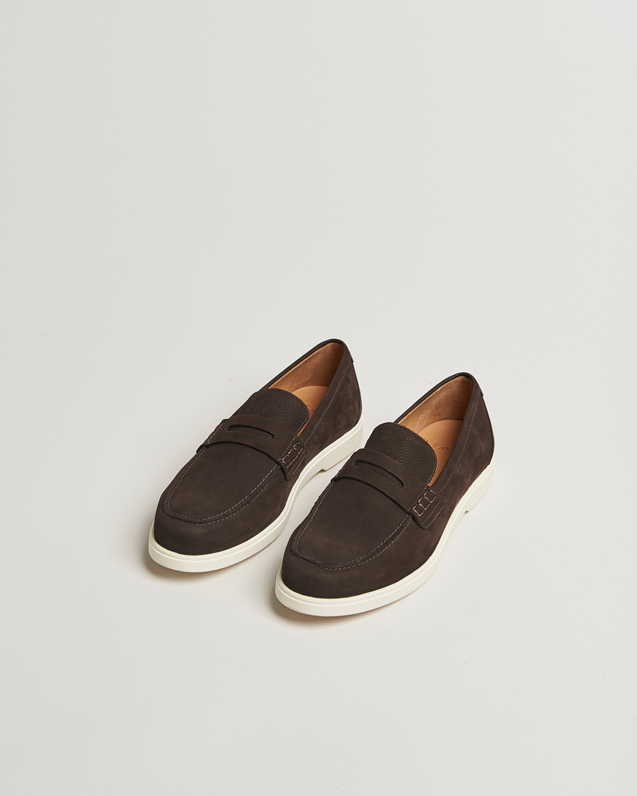 Herren | Loafer | Loake 1880 | Como Nubuck Loafers Dark Brown