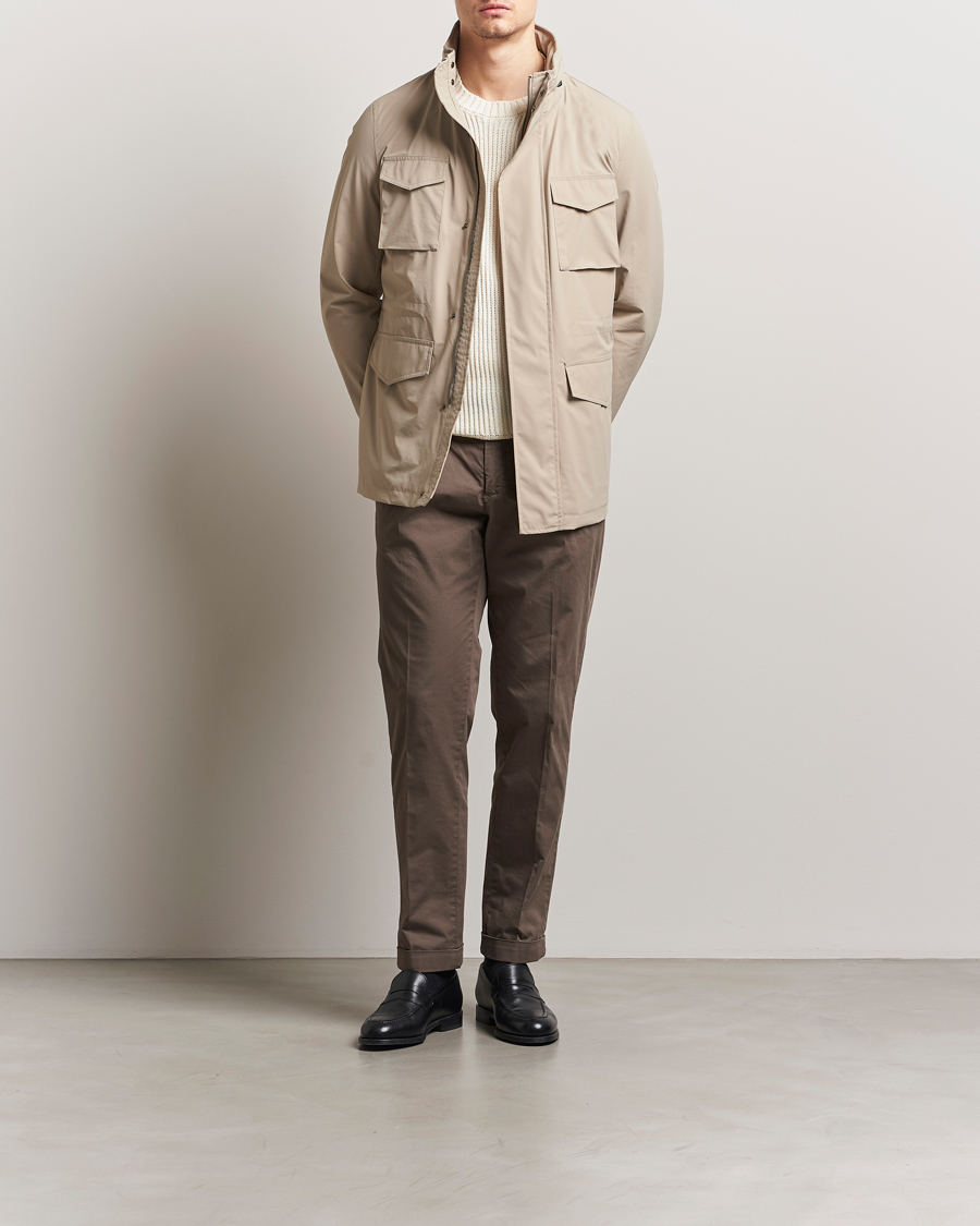 Herren | Jacken | Oscar Jacobson | M65 Nylon Field Jacket Beige