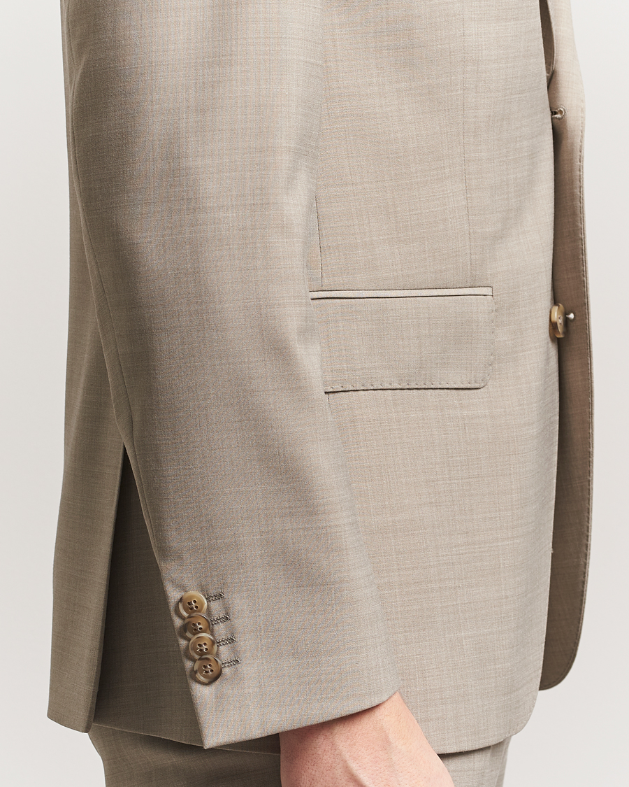 Herren | Sakkos | Oscar Jacobson | Fogerty Wool Stretch Suit Blazer Beige