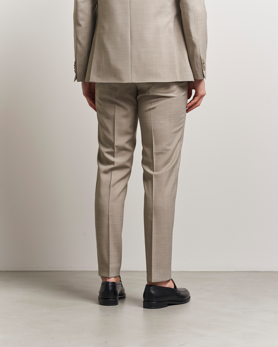 Herren | Hosen | Oscar Jacobson | Denz Wool Stretch Suit Trousers Beige