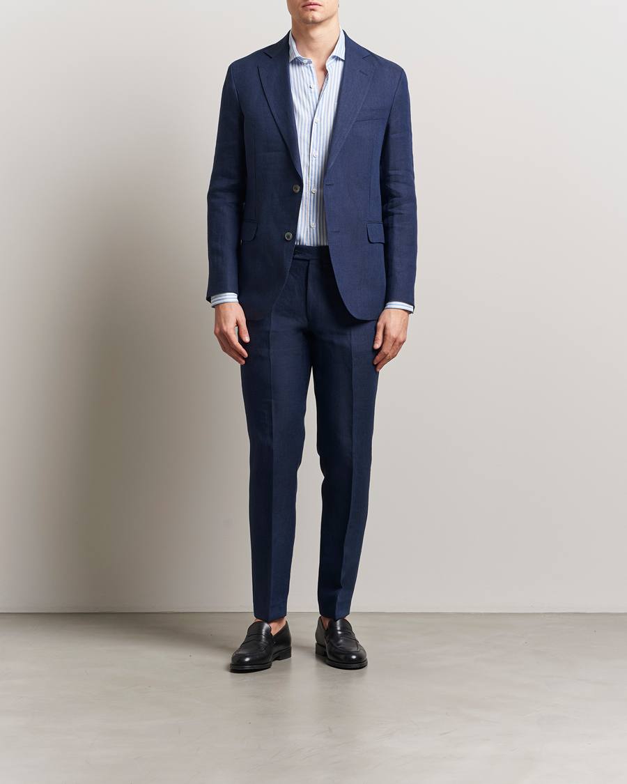 Herren | Sakkos | Oscar Jacobson | Ferry Soft Linen Blazer Navy