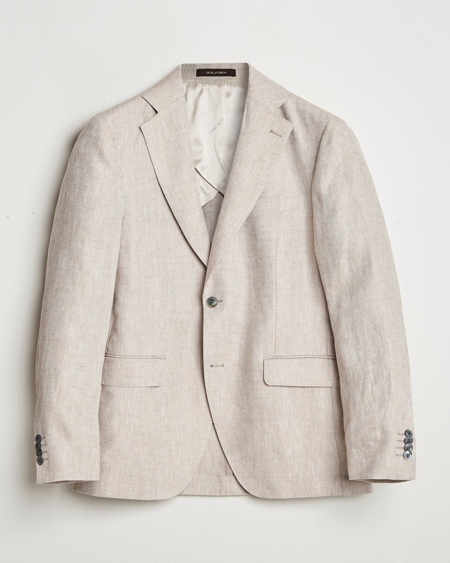 Herren | Sakkos | Oscar Jacobson | Ferry Soft Linen Blazer Beige