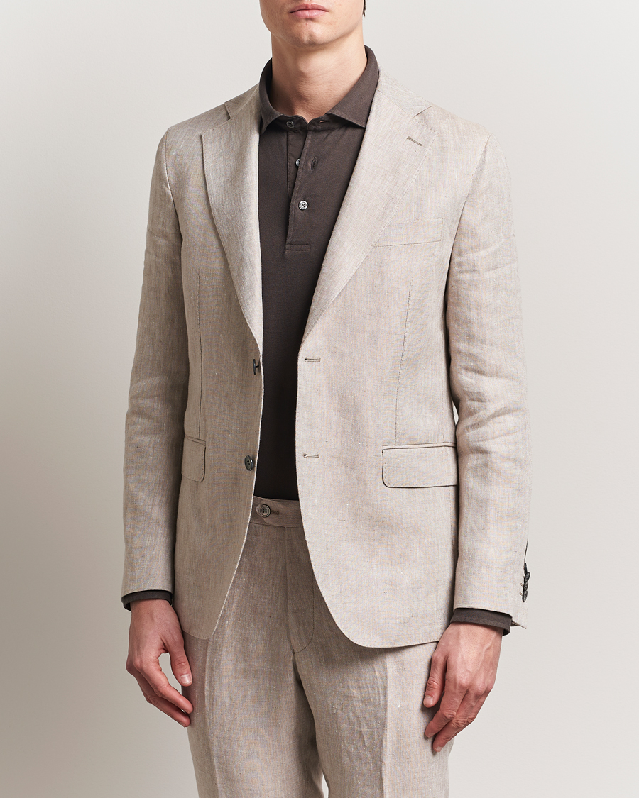 Herren | Sakkos | Oscar Jacobson | Ferry Soft Linen Blazer Beige