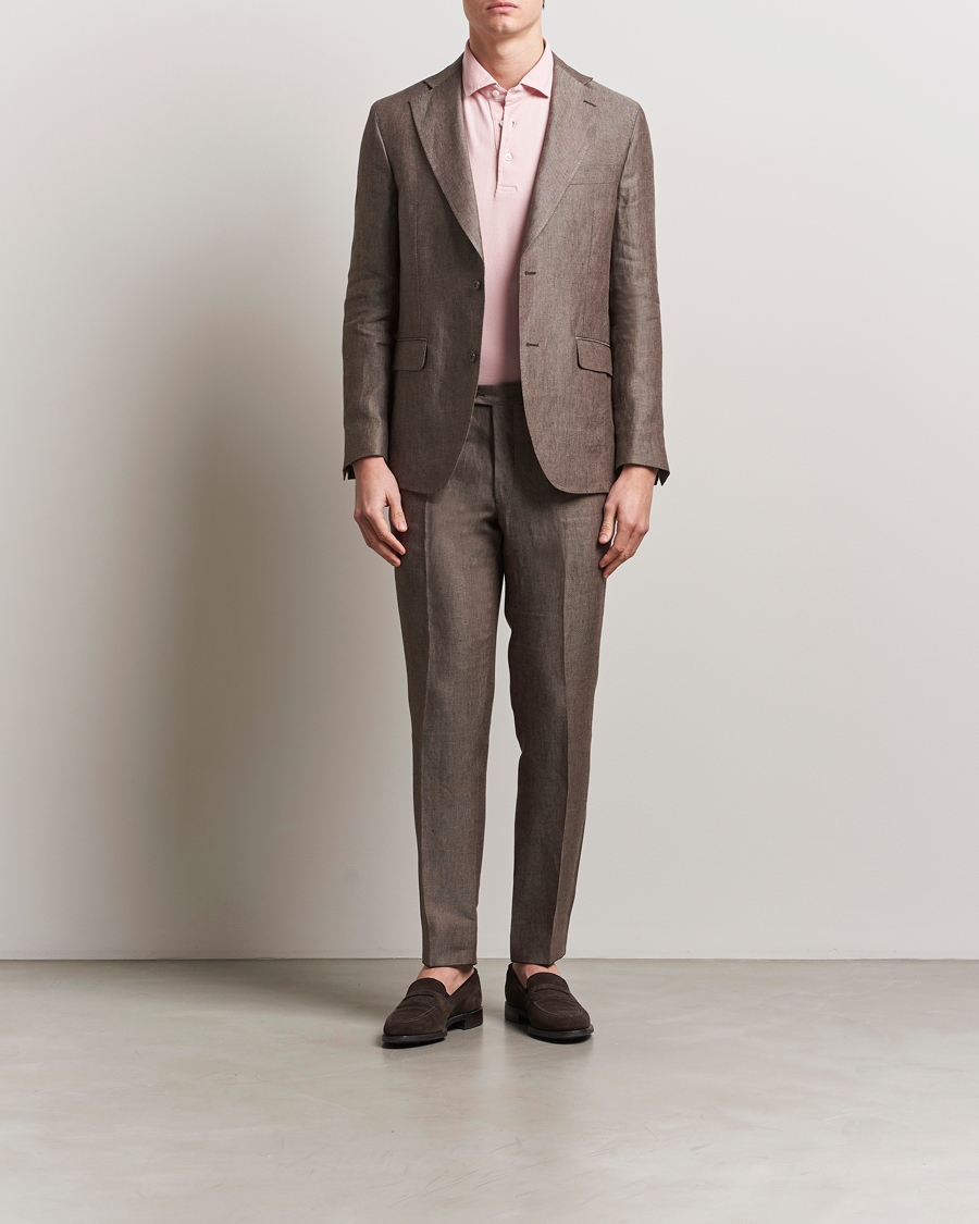 Herren | Sakkos | Oscar Jacobson | Ferry Soft Linen Blazer Brown