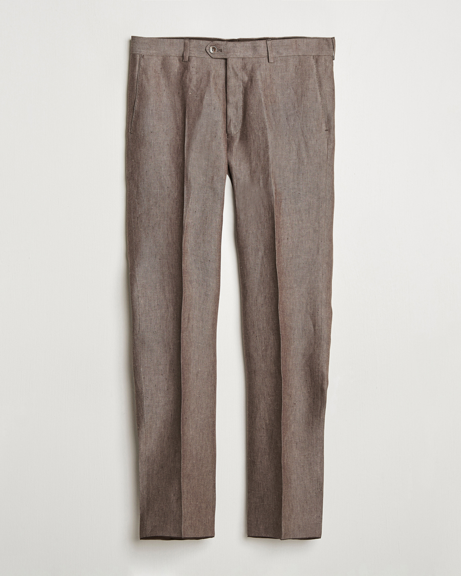 Herren | Hosen | Oscar Jacobson | Denz Linen Trousers Brown