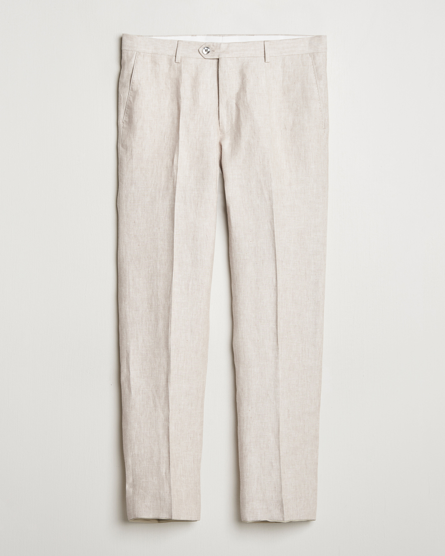 Herren | Hosen | Oscar Jacobson | Denz Linen Trousers Off White