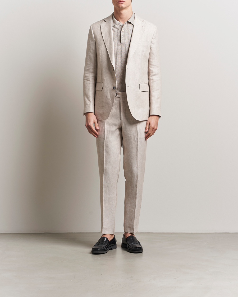 Herren | Hosen | Oscar Jacobson | Denz Linen Trousers Off White