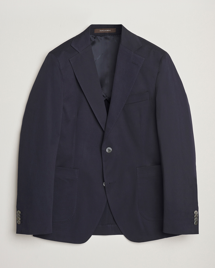Herren | Sakkos | Oscar Jacobson | Ferry Patch Cotton Blazer Navy