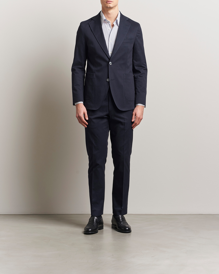 Herren | Sakkos | Oscar Jacobson | Ferry Patch Cotton Blazer Navy