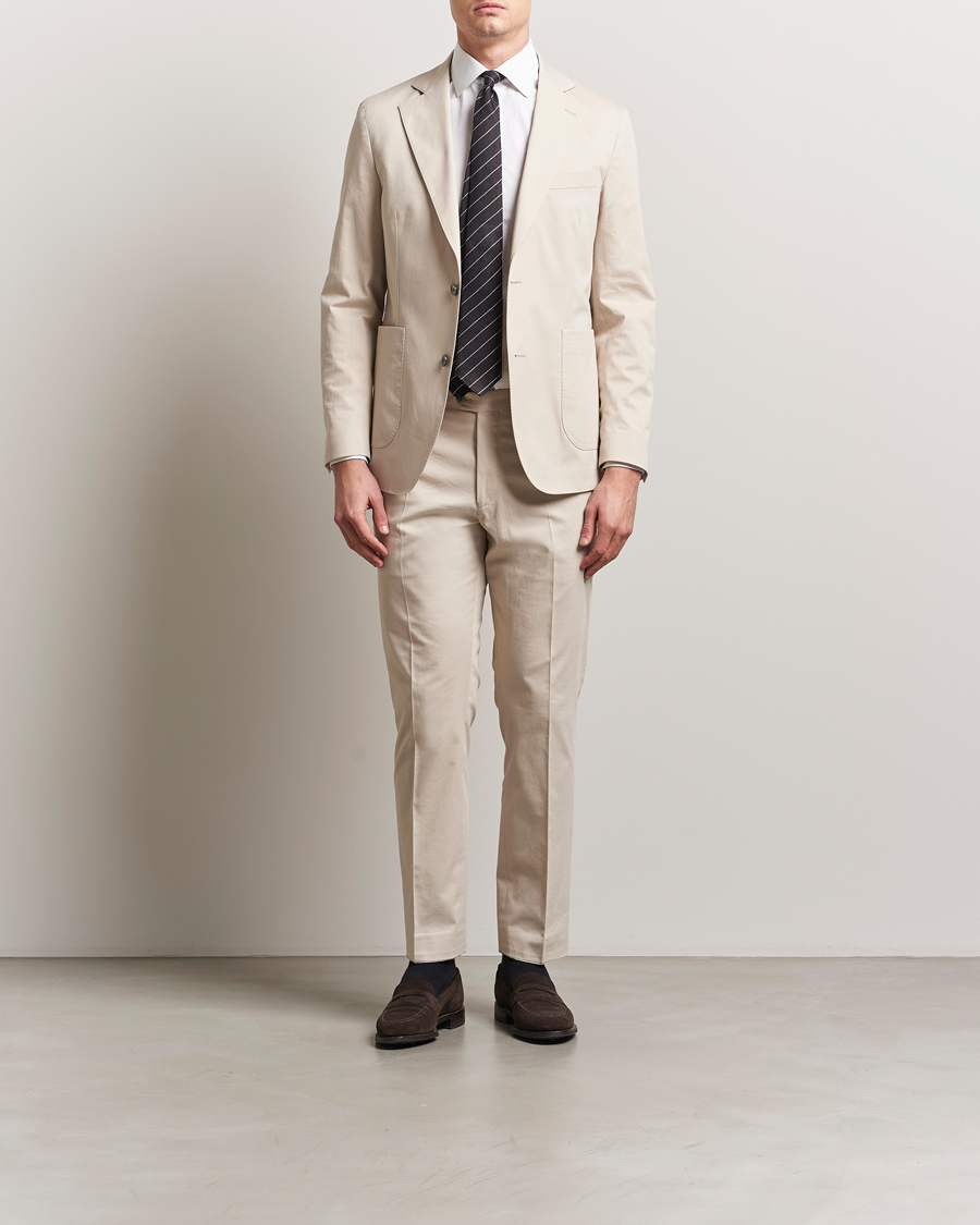 Herren | Sakkos | Oscar Jacobson | Ferry Patch Cotton Blazer Beige