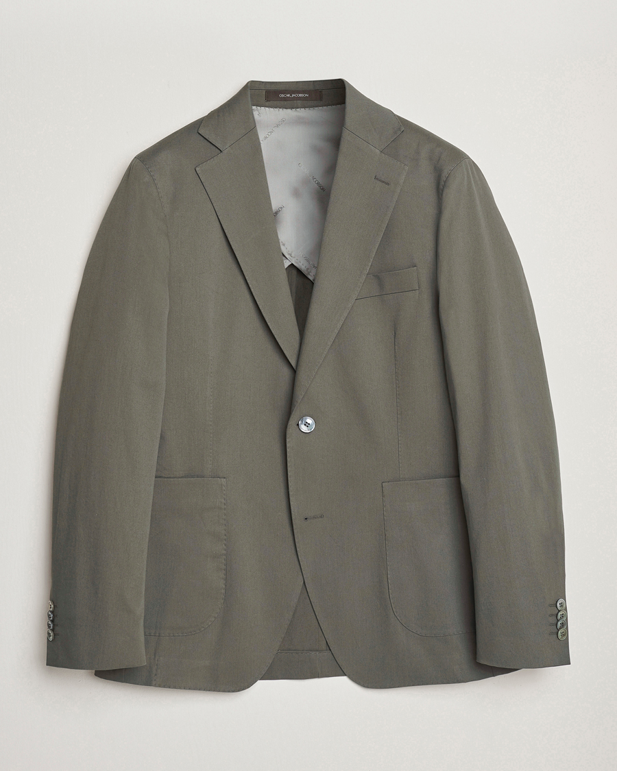 Herren | Sakkos | Oscar Jacobson | Ferry Patch Cotton Blazer Olive