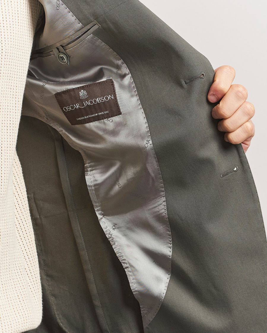 Herren | Sakkos | Oscar Jacobson | Ferry Patch Cotton Blazer Olive