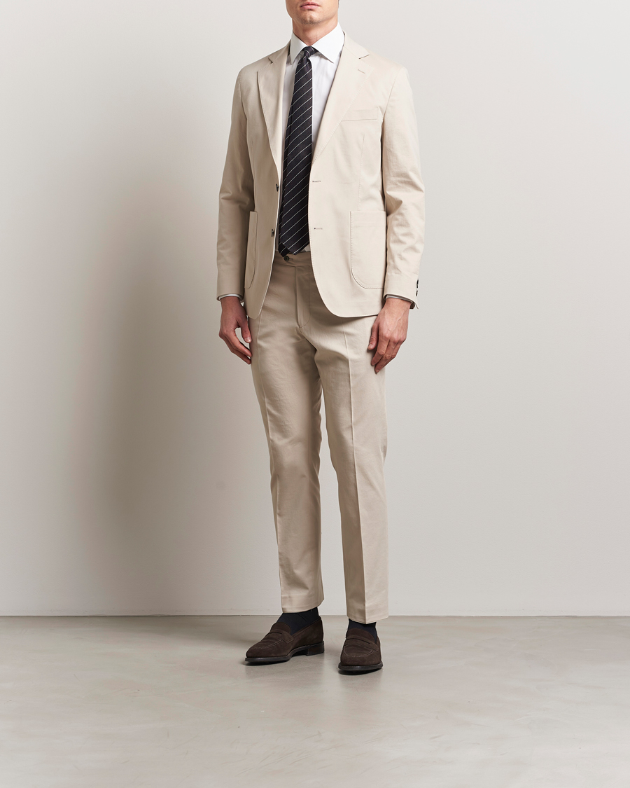 Herren | Hosen | Oscar Jacobson | Dandy Cotton Trousers Beige