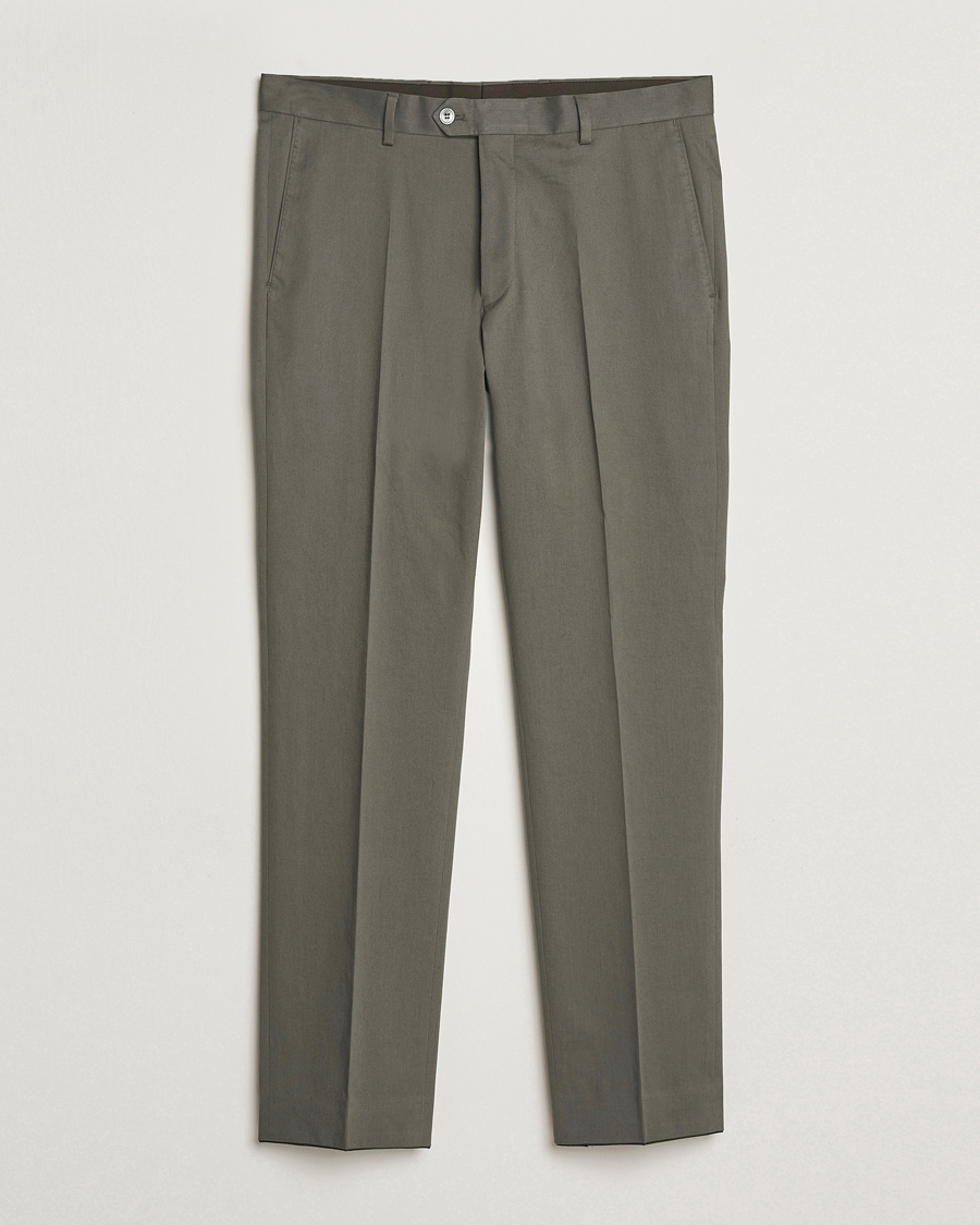 Herren | Hosen | Oscar Jacobson | Dandy Cotton Trousers Olive