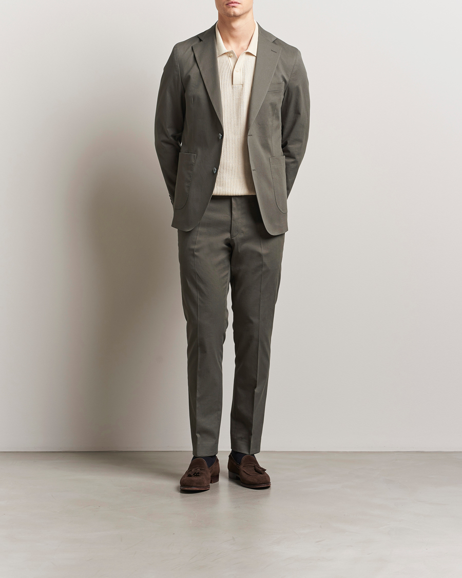 Herren | Hosen | Oscar Jacobson | Dandy Cotton Trousers Olive