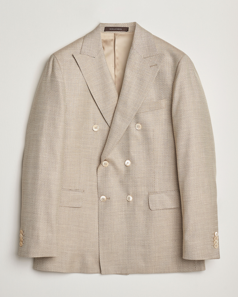 Herren | Sakkos | Oscar Jacobson | Farris DB Loro Piana Wool/Silk/Linen Blazer Beige