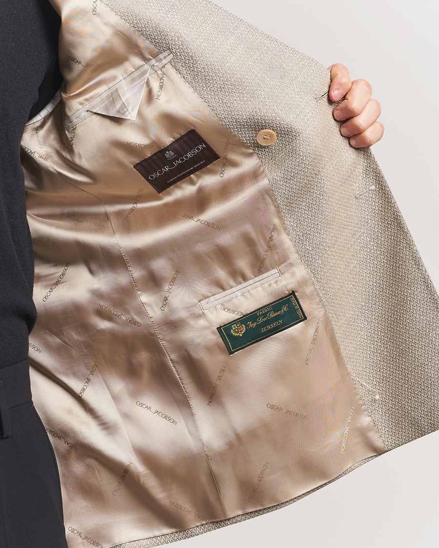Herren | Sakkos | Oscar Jacobson | Farris DB Loro Piana Wool/Silk/Linen Blazer Beige