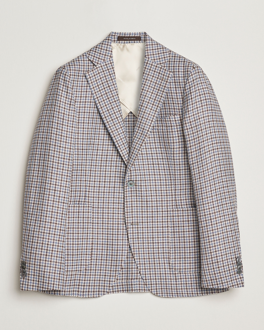 Herren | Sakkos | Oscar Jacobson | Ferry Soft Patch Pocket Cotton/Linen Blazer Blue