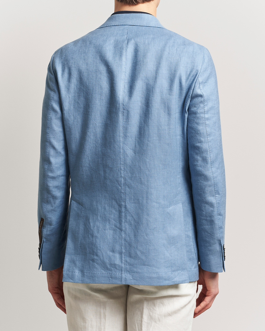 Herren | Sakkos | Oscar Jacobson | Farris Patch Soft DB Linen Blazer Light Blue