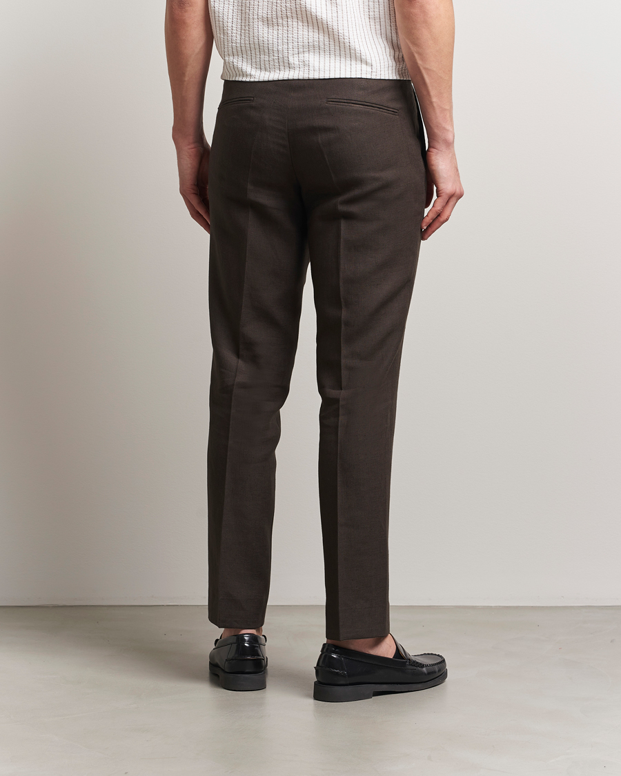 Herren | Hosen | Oscar Jacobson | Dandy Linen Trousers Brown