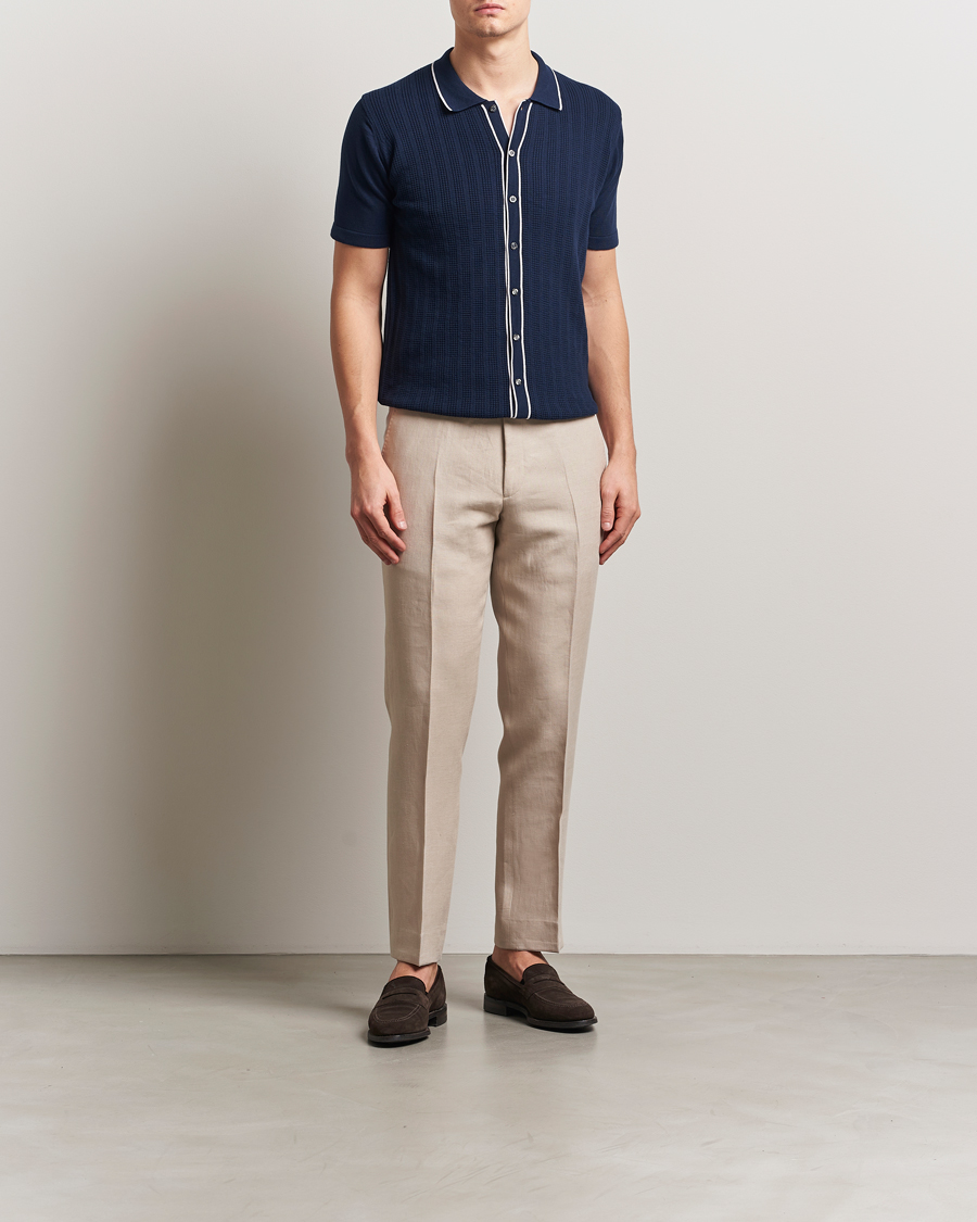 Herren | Hosen | Oscar Jacobson | Dandy Linen Trousers Beige