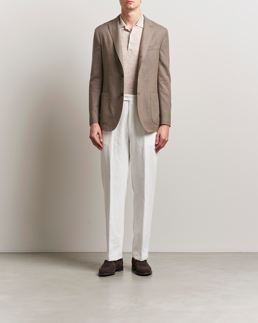 Herren | Hosen | Oscar Jacobson | Del Cotton/Linen Trousers White