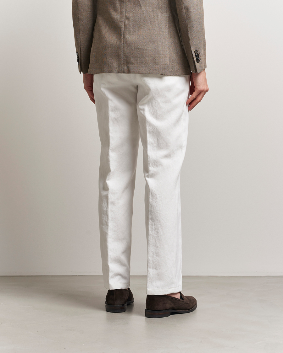 Herren | Hosen | Oscar Jacobson | Del Cotton/Linen Trousers White