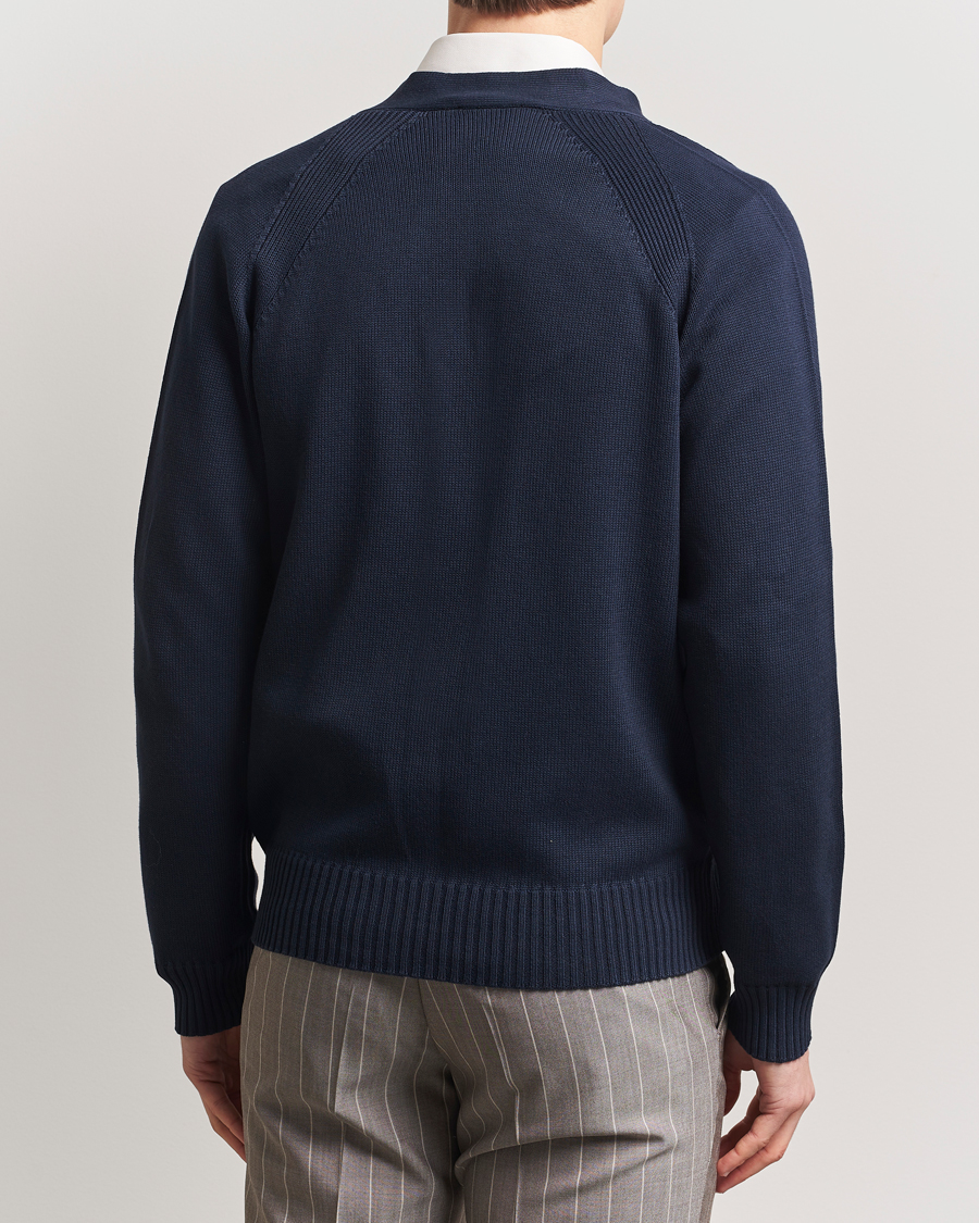 Herren | Pullover | Oscar Jacobson | Hover Cotton Cardigan Navy