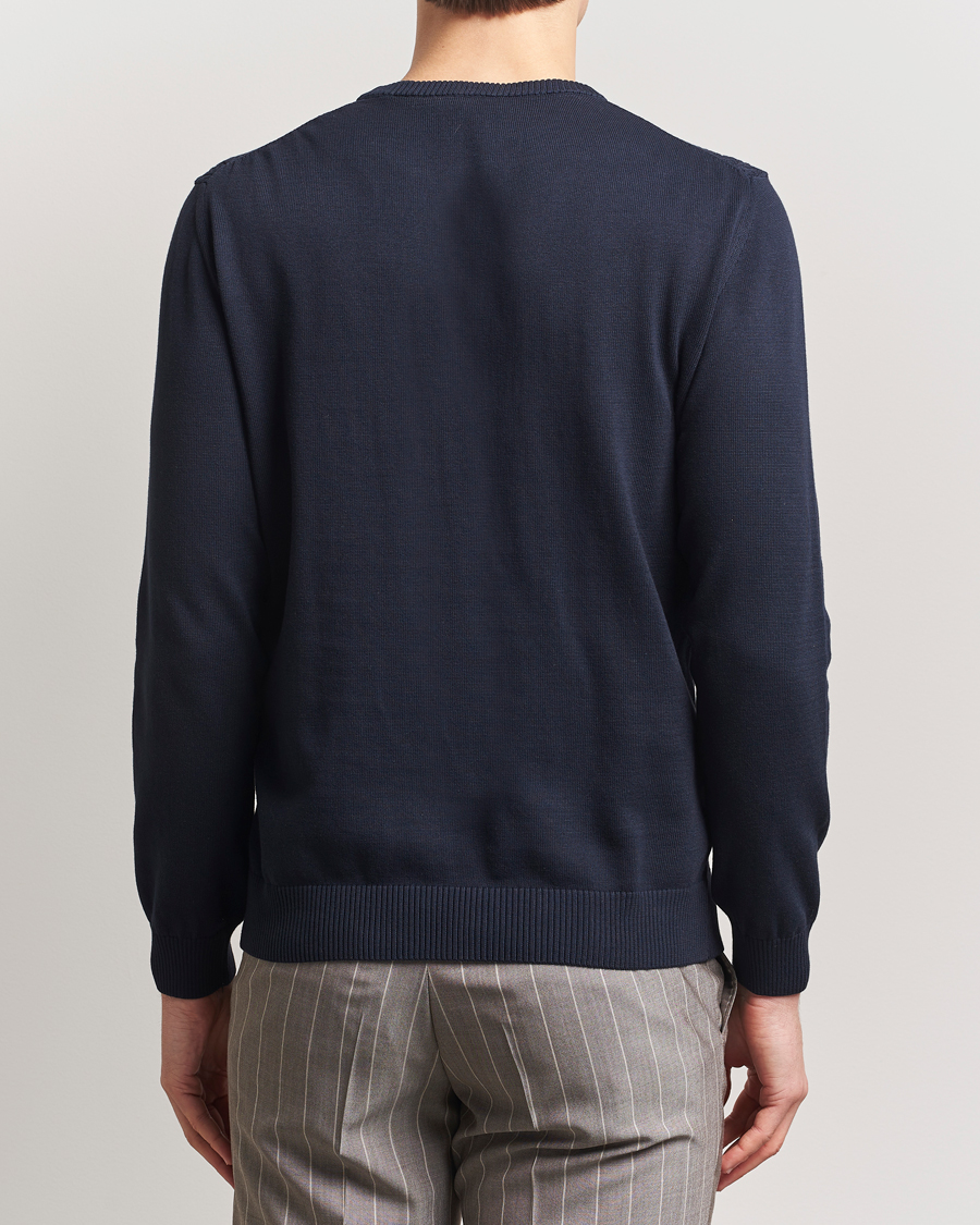 Herren | Pullover | Oscar Jacobson | Blake Knitted Cotton Crew Navy