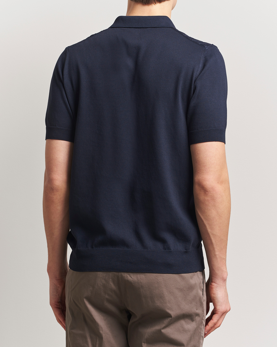 Herren | Poloshirts | Oscar Jacobson | Mirza Structured Cotton Polo Navy