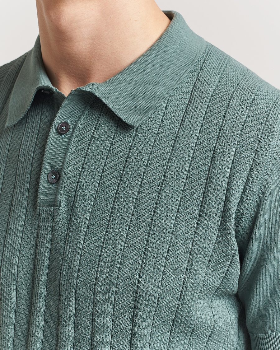 Herren | Poloshirts | Oscar Jacobson | Barto Structured Cotton Polo Light Green
