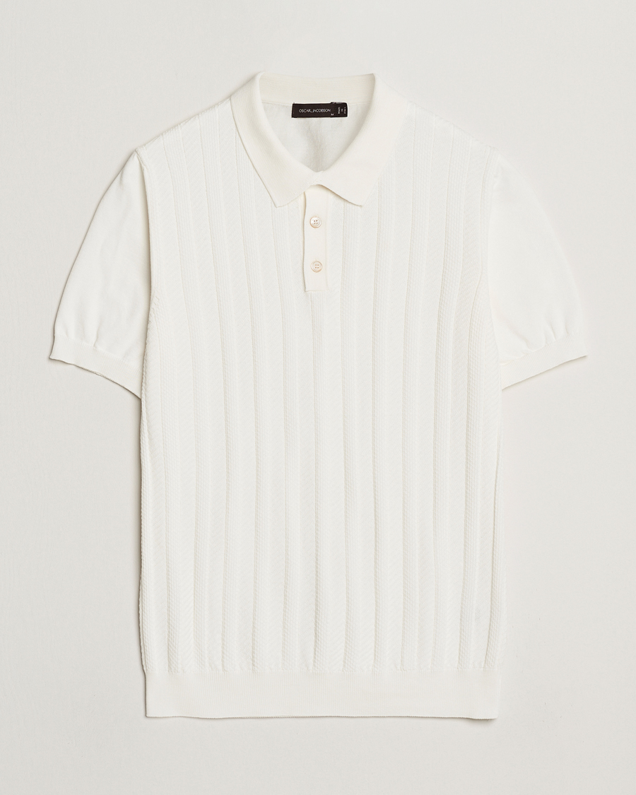 Herren | Poloshirts | Oscar Jacobson | Barto Structured Cotton Polo Snow White