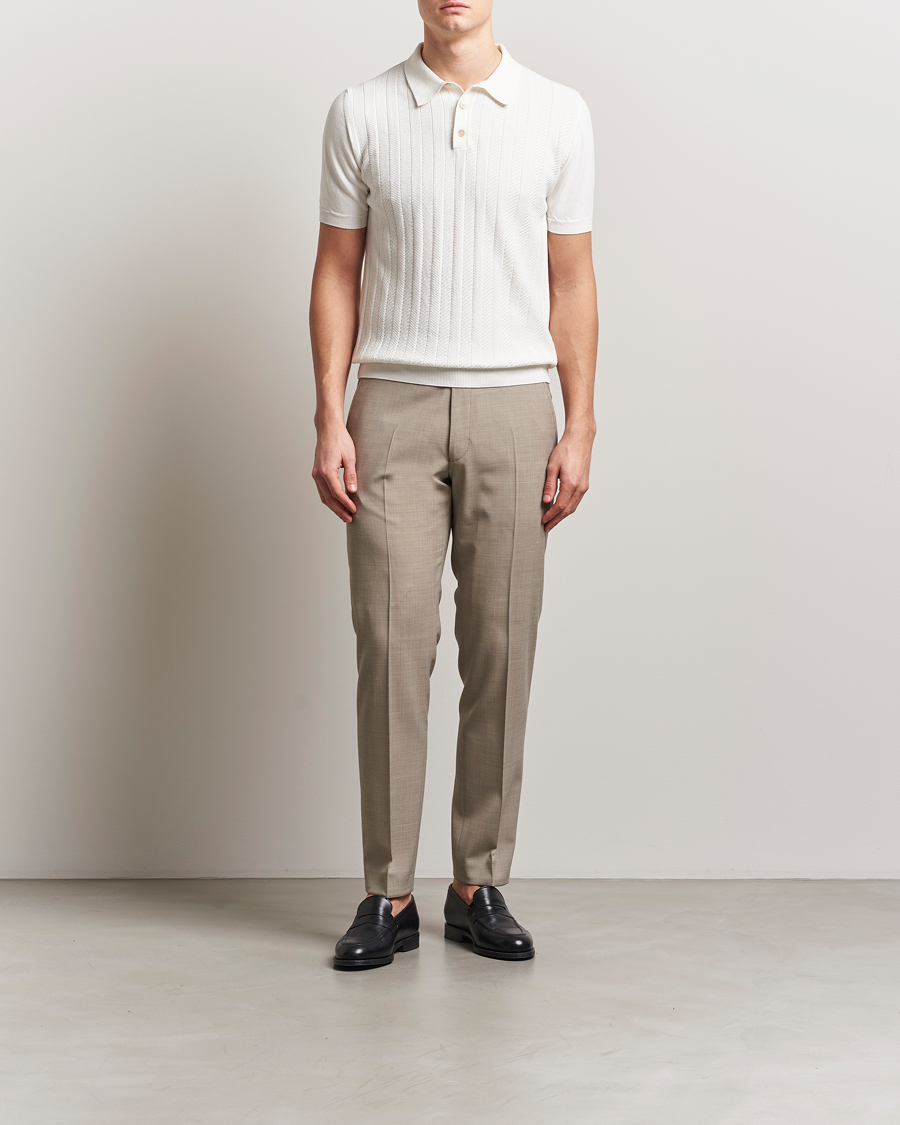 Herren | Poloshirts | Oscar Jacobson | Barto Structured Cotton Polo Snow White