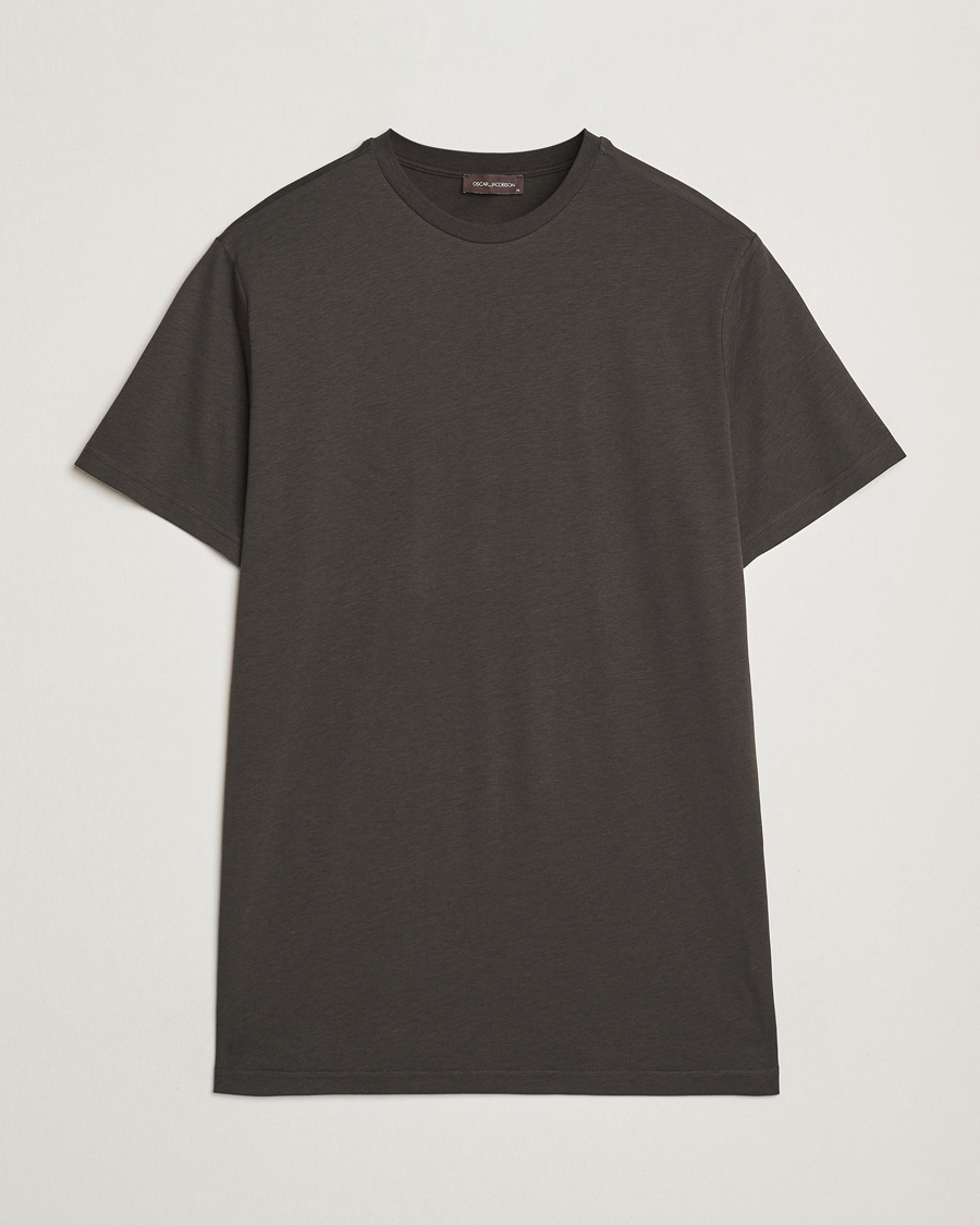 Herren | T-Shirts | Oscar Jacobson | Kim Cotton/Tencel T-Shirt Brown