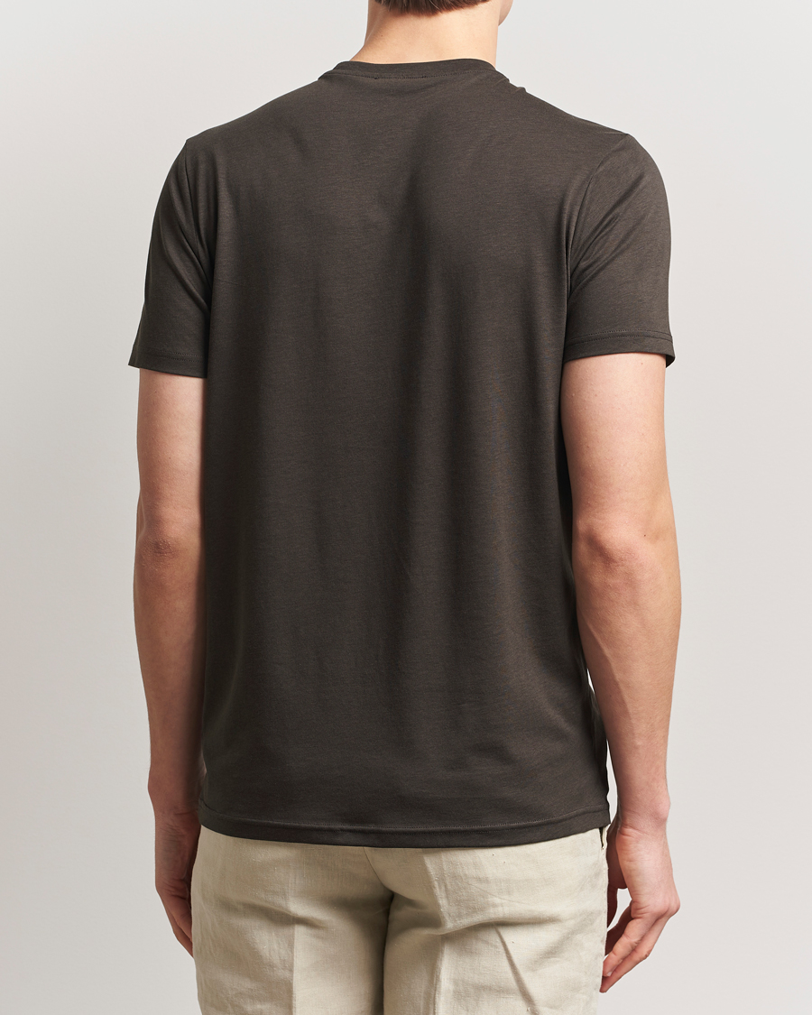 Herren | T-Shirts | Oscar Jacobson | Kim Cotton/Tencel T-Shirt Brown