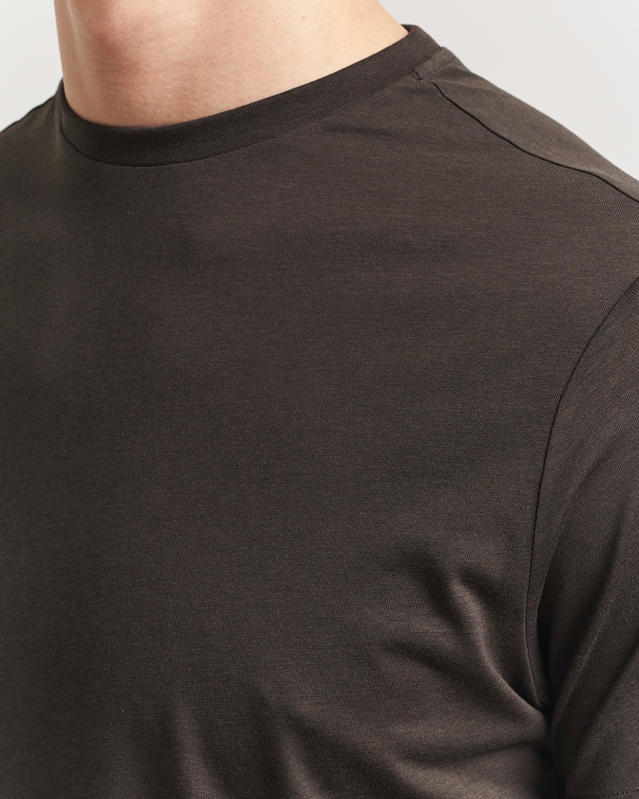 Herren | T-Shirts | Oscar Jacobson | Kim Cotton/Tencel T-Shirt Brown