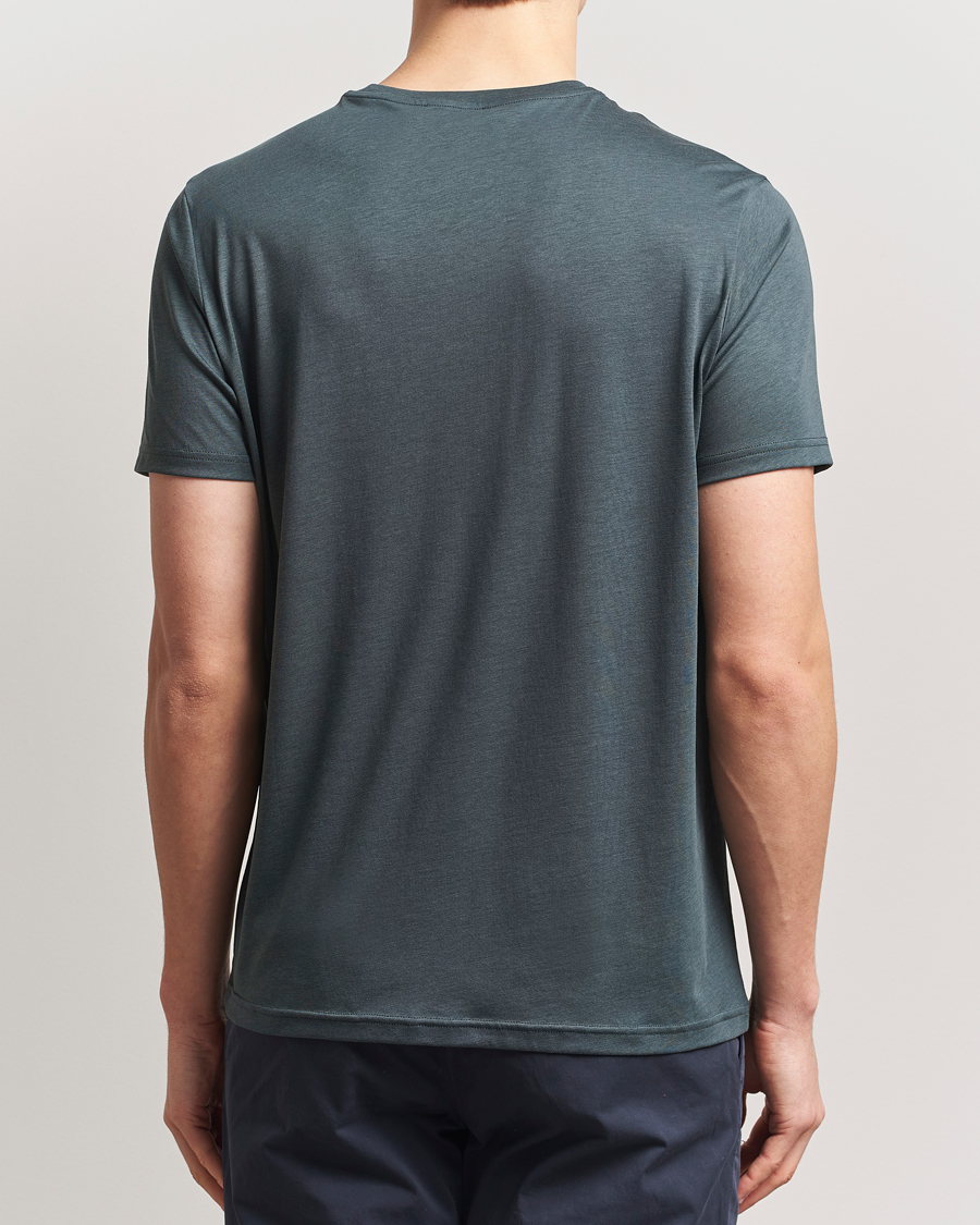 Herren | T-Shirts | Oscar Jacobson | Kim Cotton/Tencel T-Shirt Deep Green