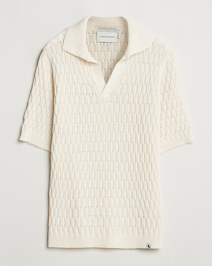 Herren | Poloshirts | Peregrine | Cove Knitted Cotton Polo Shirt White