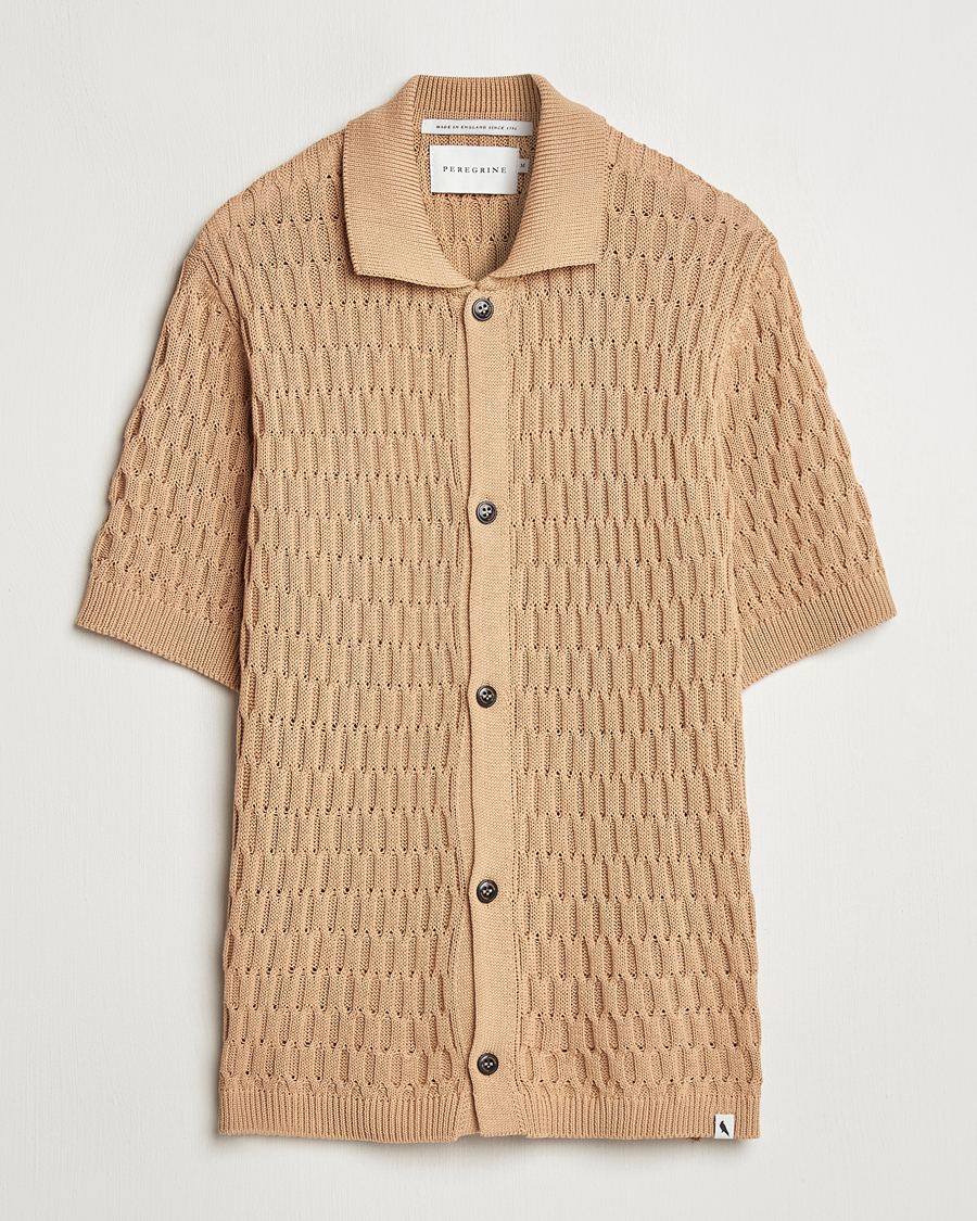 Herren | Hemden | Peregrine | Cove Knitted Short Sleeve Shirt Sand