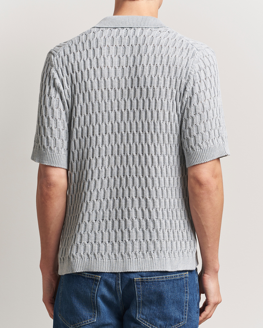 Herren | Hemden | Peregrine | Cove Knitted Short Sleeve Shirt Washed Denim