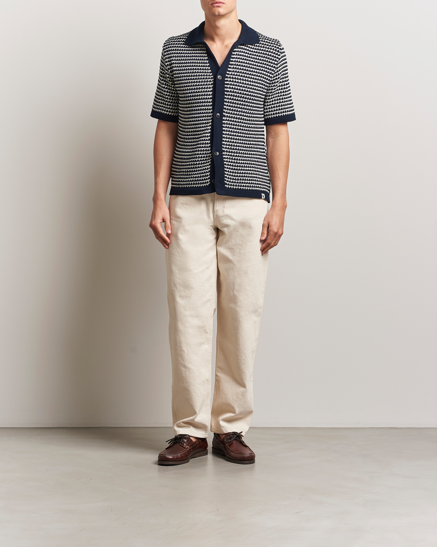 Herren | Hemden | Peregrine | Island Crochet Knitted Shirt Navy