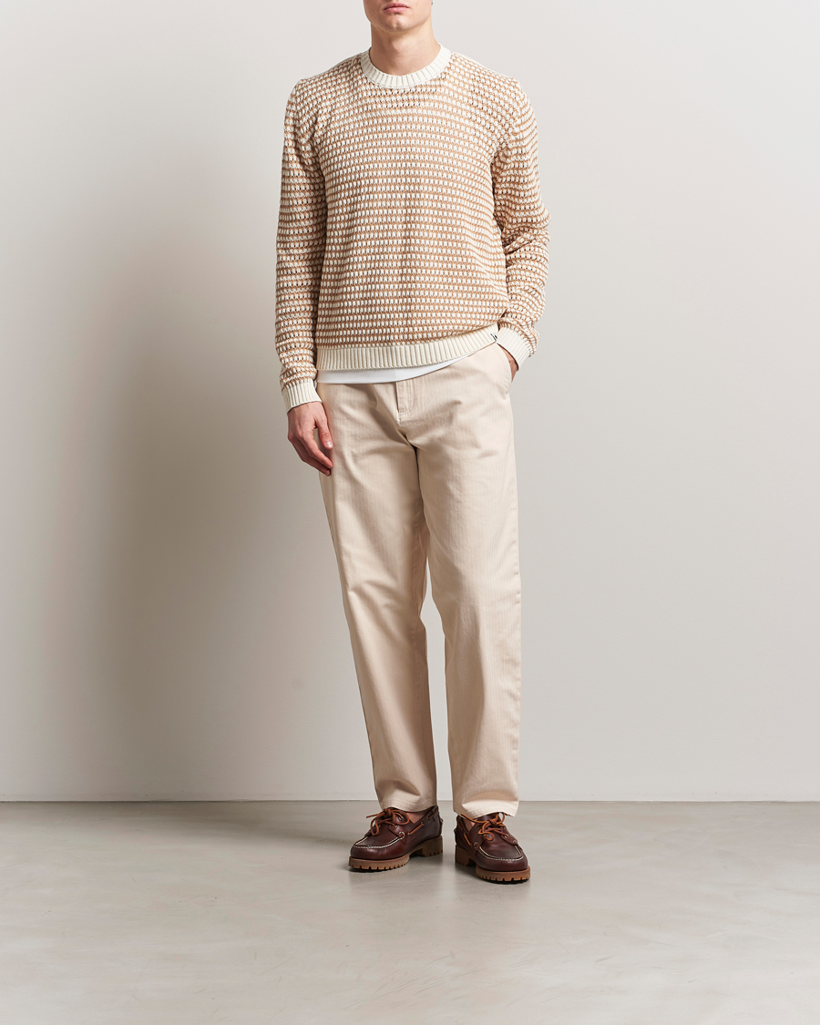 Herren | Pullover | Peregrine | Island Crochet Knitted Jumper White