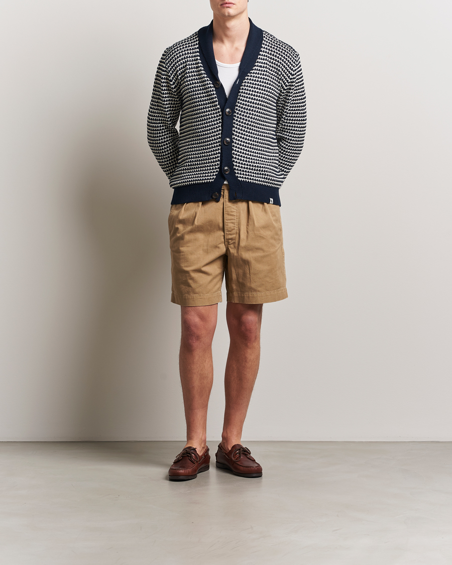 Herren | Pullover | Peregrine | Island Crochet Knitted Cardigan Navy